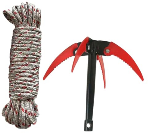 UPKOCH Outil Désherbage Pliable Acier Inoxydable avec Dents pour Jardin Extérieur Désherbeur Professionnel pour Aquatiques et Pelouse Kit avec Corde Couleur Aléatoire Couleur Aléatoire