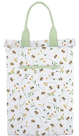 degawo Garten Kniekissen mit Bienenmuster - Weiches Knieschoner-Brett für Gartenarbeit - mit Trageschlaufe - 35,5 x 25,5 x 4,2 cm - Material: Polyester, PU, PVC - Blumen & Bienen Design