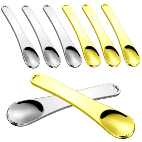 PENIKOKO 8 Stück Kosmetikspatel aus Metall Wiederverwendbar und Einfach zu Bedienen für Make Up Anwendung und Hautpflege Reisen