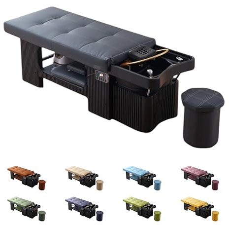 Japan Head Spa - Table de Massage avec Raccordement Aux Eaux Usées, Arrivée Eau Chaude/Froide - Matelas Confort 14cm – Vasque Arcylique – Installation Facile - Matériel Professionnel – Garantie 1 an