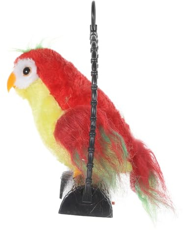 minkissy Giocattolo Pappagallo Parlante Registrazione e Conversazione Oscillante Testa e Piume in Movimento Superficie Morbida Peluche Decorazione Sospesa Giocattolo Educativo Per Ragazzo r