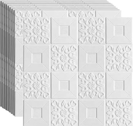 Enigmaire deckenpaneele feuchtraum,deckenplatten selbstklebend,Abgehängte Deckenplatten,Dekorative Deckenfliesen,DIY Abziehen Und Aufkleben Dekorative Fliesen,FüR Badezimmer Wohnzimmer KüChen Wand