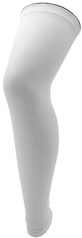 Gyrodymix Kniebandage Weiß 1 Stück Laufen Fußball Kompression Schutz | Material Polyester Spandex, Länge 51cm, Obere Breite 15cm, Untere Breite 8.5cm, Für Basketball, Fitness, Training