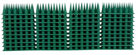 Angoily Bandes Anti-Oiseaux Plastiques pour Jardin et Extérieur, Lot de 10 Sets de Pièces Vertes, Pointes Dissuasives Flexibles, Protection Pigeons, Corbeaux et Chats, Barrière Visuelle