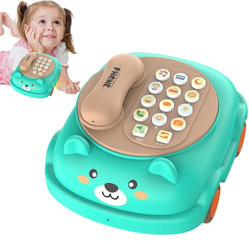 Leksakstelefon, interaktiva inlärningsspel, telefon pedagogisk leksak med animerade djur - för lärande och underhållning hemma dagis och daglig användning för barn