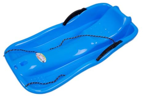 Tobogán con Frenos – 79x38x16cm Trineo de Nieve de Plástico, Robusto y Ergonómico para Niños y Adultos (Azul Claro)
