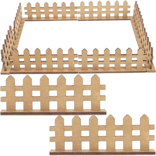 Beaupretty Lot de 12 Mini Clôtures en Bois Marron Kaki pour Jardin Miniature, Décor Maison de Poupée et Accessoires de Micro-Paysage Intérieur et Extérieur, Ornement Miniature pour Pots