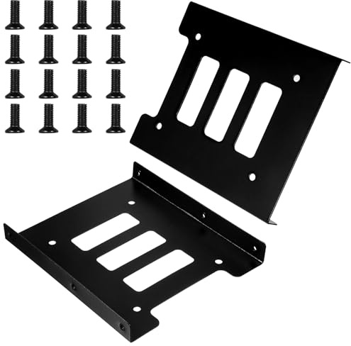 2 Stück SSD Einbaurahmen für 2,5 auf 3,5 Festplatten Adapter Wechselrahmen Halterungen Schienen 2,5 Zoll bis 3,5 Zoll HDD SSD Montagehalterung inkl.16 Packung Schrauben