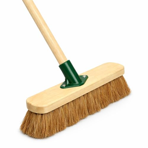 12 Inch Soft Push Broom with Handle 120cm – Indoor Floor Brush for Dust, Dirt & Fine Debris – Wooden Head Soft Bristles Sweeping Brush for Home, Kitchen, Garage – Plushé Haven