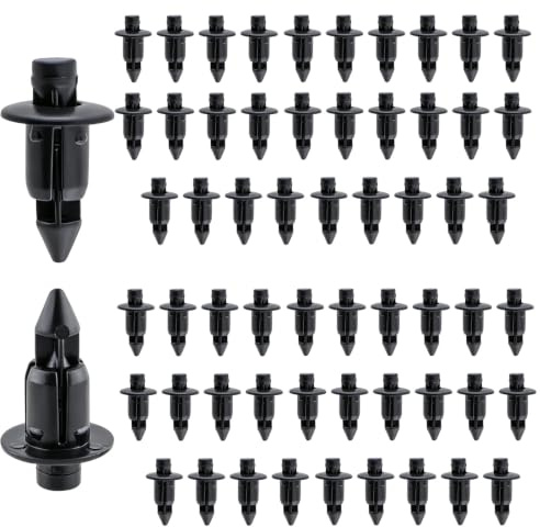 60 Pièces Pièces 6MM Clips de Carénage Rivet en Plastique, Noir | Clips Fixation Panneau Garniture Voiture Moto Vélo Universelles, compatible avec Yamaha, Kawasaki, Suzuki, Honda