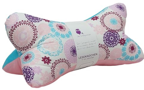 Leseknochen Nackenkissen Handmade in D, waschbar (Mandala rosé)