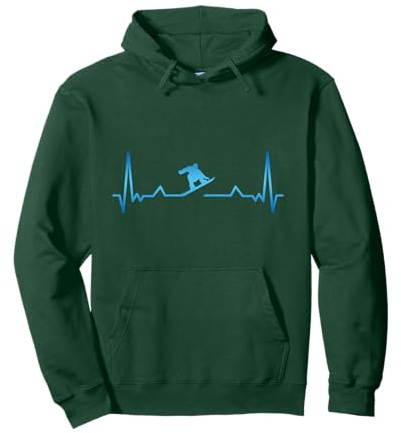 Snowboarder Herzschlag Snowboarden Herzlinie Schnee Geschenk Pullover Hoodie