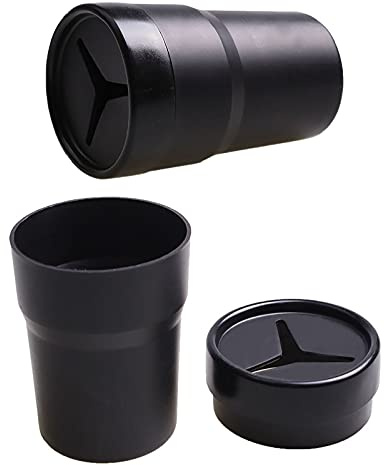 BANCHELLE Car Change Holder with Lid Automotive Plastic Garbage Cans 250 mL (0.06 Gallon) Portable for Keys Pen, 2 PCS