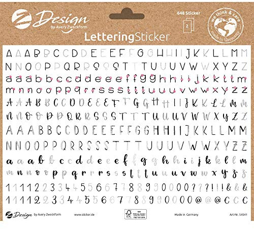 Avery zweckform zdesign trend klistermärke bokstäver buchstaben svart