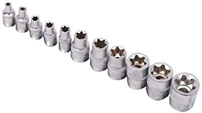Bestlymood Jeu de Douilles Torx Star Femelle 11 PièCes Rail E4 - Jeu de Douilles Couple Externe E20