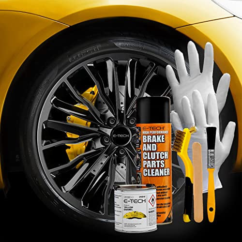 BITS4REASONS - NEW FORMULA E-TECH BRAKE CALIPER PROFESSIONAL GRADE PAINT KIT- PERFORMANCE HIGH TEMPERATURE RATED TO 220 C YELLOW