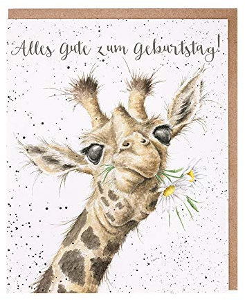 Wrendale Designs Geburtstagskarte Giraffe Geburtstagsblumen