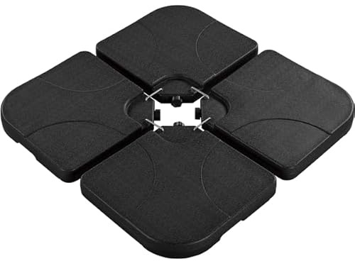 Yaheetech Lot de 4 Dalles carrées de Parasol Lestage Pieds Base pour Parasol déporté avec Poignée 50 × 50 × 7,5 cm Noir