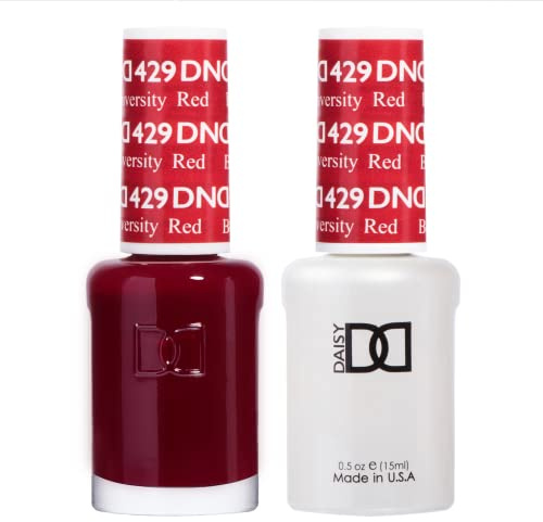 DND Gel Polish Set - 1 each of Red Gel Polish and Red Nail Polish, 429 Boston University Red, 0.5 Fl Oz