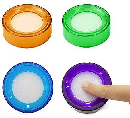 OHYER 4 Stück Fingeranfeuchter Finger Nass Schwamm Kunststoff Anfeuchter Schwamm Fingerspitzen Befeuchter Anti-Rutsch Finger Runde für Büro Bank Cashier Zählen Briefumschlägen Briefmarken Rechnungen