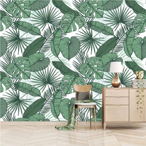GIVLWF Papier Peint Panoramique Feuille De Bananier Areca Fan Palm, Feuilles De La Nature Tropicale Déco de La Maison - pour Salon Chambre D'enfant Décoration Murale 400 x 280 cm