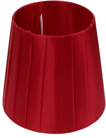 OSALADI Plissierte Lampenschirme, E14 Stofflampenschirme Kleiner Lampenschirm aus Stoff für Tisch- und Stehlampen Lampenabdeckung Ersatz, Rot