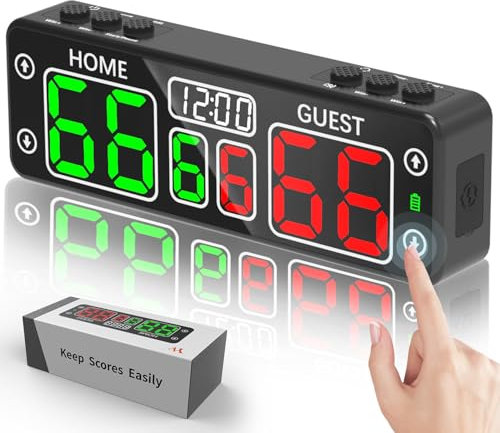 YZ Marcador digital mejorado con temporizador, mini marcador electrónico magnético, marcador portátil LED de baloncesto, marcador de puntuación Cornhole para juegos de interior y exterior