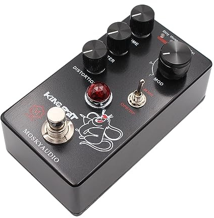 summina Effektpedal MOSKYAudio Fuzz Distortion Gitarren-Effektpedal, 4 Modus-Schalter und Lautstärke-/Filter-/Verzerrungsregler, kompakter tragbarer digitaler Verzerrungsgitarren-Effekt-
