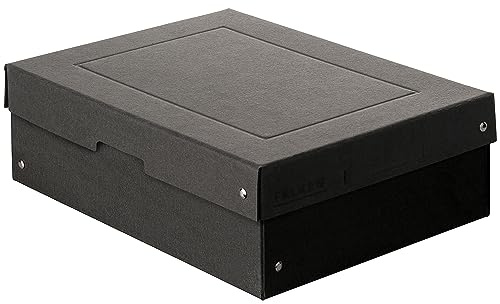 FALKEN 5x PureBox Black aus Recycling-Karton 100 mm hoch DIN A4 | Made in Germany Aufbewahrungsbox mit Deckel Blauer Engel Vegan Geschenkbox Transportbox Schachtel Allzweckbox