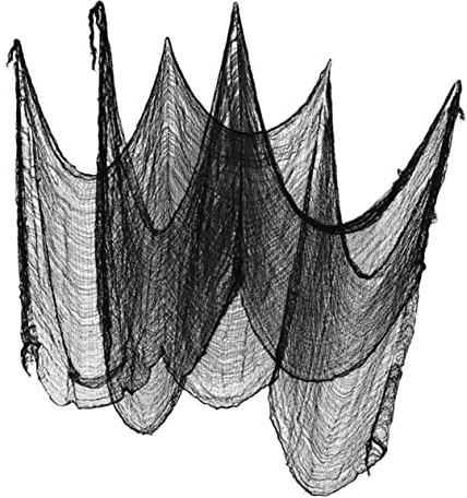 Abaodam 2pcs Black Gauze Spider Web Halloween Spooky Cloth Decorations Festive Creepy Gauze for Party Atmosphere Layout Props