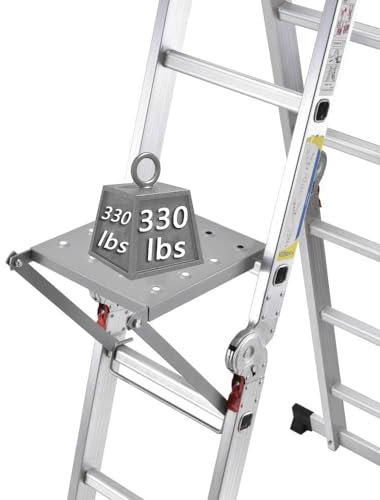 Ladder Work Platform System,Anti-Slip Extension Ladder Tool, Ladder Work Stand Holds 330 Pound