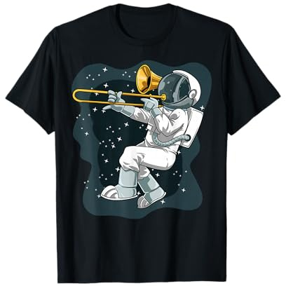 Funny Outer Space Jazz Posaunist Astronaut spielt Posaune T-Shirt