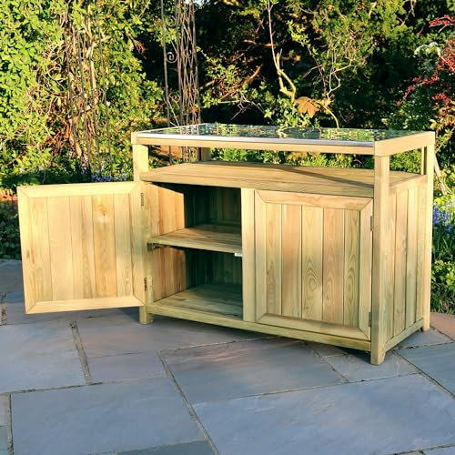 Parcel in the Attic Outdoor Kitchen Garden or Patio with Stainless Steel tops and Storage - 10 year warranty against rot (Double Unit)