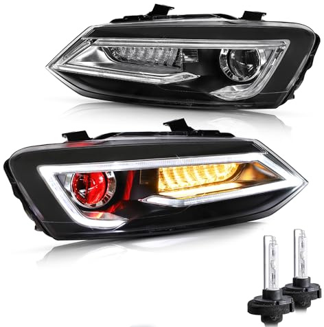 VLAND Scheinwerfer Kompatibel für Polo 5 Polo MK5 6R 6C 2009-2017 (Not for GTI/1.6 6R), 1 Satz (Dämoneye+d2h)