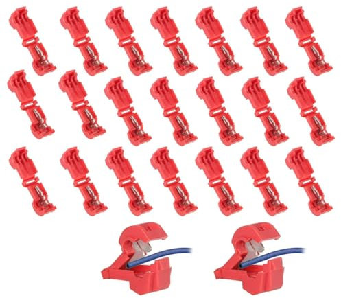 YOCDNOV 40 Pezzi Morsetti di Collegamento per Robot Tosaerba- di Cavi di limitazione, Stazione di Ricarica a T, connettori rapidi, Morsetti di derivazione per Tosaerba, Robot Tosaerba(Rosso)