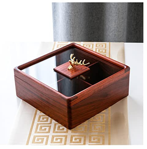 NZPOST Fruteros Caja de Frutas de Madera Nuevo Plato de Frutas Caja de Dulces Sala de Estar Compartimento para el hogar con Tapa Plato de nueces Caja de Almacenamiento de refri
