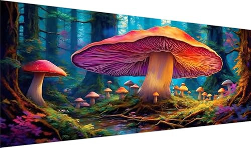 DIY Pilz Diamond Painting, Diamant Painting Bilder Dschungel Basteln Erwachsene, Diamond Painting xxl 10x20cm 5D Diamant Art Painting, Diamant Malerei Cross Stitch Set, Schlafzimmer Wanddekor S2-221