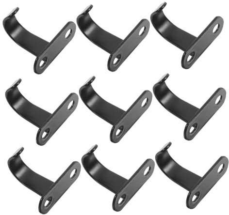 ULTECHNOVO 10pcs Stainless Steel Wall Mounted Hook Black the Door Hooks with Screw Fixing Space-Saving for Bathrooms and Kitchens