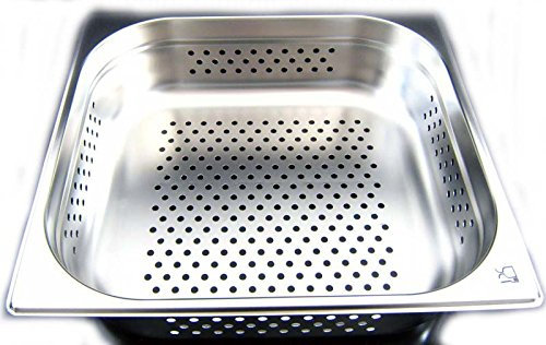 AcMax GN 2/3 Gastronormbehälter GN-Behälter Edelstahl 6,5 Liter Tiefe 100mm gelocht