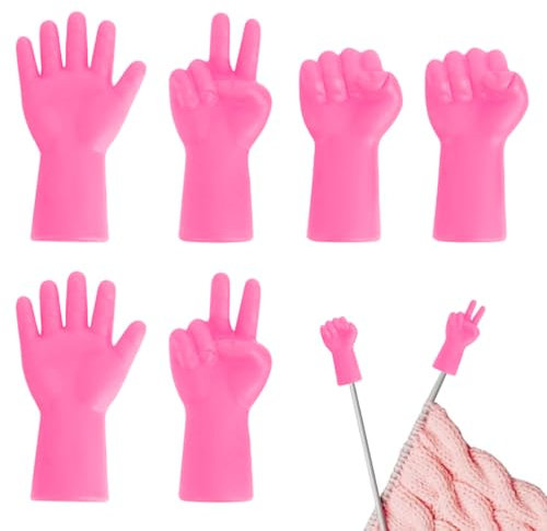 EIR 6 Stück Maschenstopper,Maschenstopper für Stricknadeln,Stricknadeln Punktschutz,Nadelstopper für Stricknadeln,Gummi Stricknadel Punktschutzmaschenstopper Stricknadel Schutzkappe,Strickzubehör