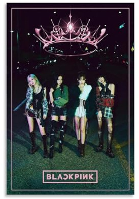 Duboueu Blackpink Poster Kpop Music Band Vintage Retro Cover Für Zimmer, Ästhetische Leinwand-Wandkunst, Schlafzimmer-Dekor Poster 12x18inch(30x45cm)