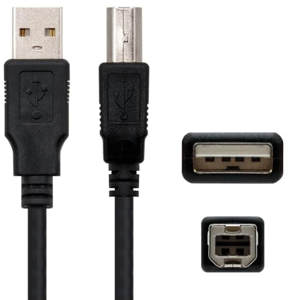 VoltShine Cavo USB 2.0 da stampante tipo A/M a tipo B/M, nero, 1,0 m, ideale per collegare stampanti a computer e trasferire dati.