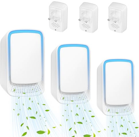 Air Purifier for Bedroom Home, 2 Pack Plug In Negative Ion Air Purifier, Portable Quiet Ioniser for Smokers, Reduces Odours from Pets/Toilet/Dust/Office/Home/Room (3)