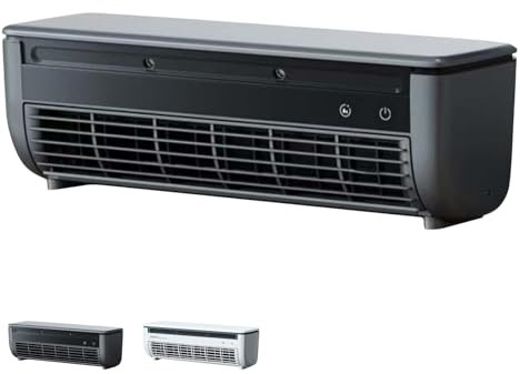 No Drilling Kitchen Wall Air Conditioner Fan, 2025 New Wireless Charging Air Conditioner, Portable Wall Mounted Airs Conditioners, 10s Instant Cooling for Home Offices (Black)