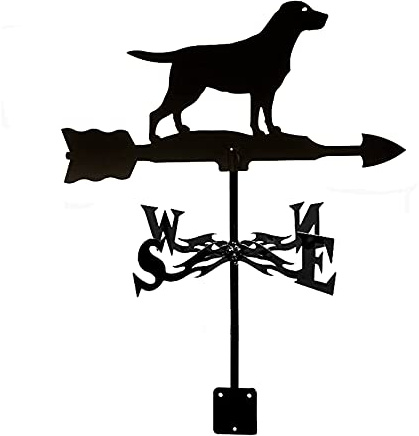 Weather VES Weatherve Windrichtungsanzeiger Wetterhahn Edelstahl Mit Ti-rost-Beschichtung Für Außendekoration, Labrador Hound