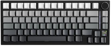 ATTACK SHARK X820 Ultra Kabellose Mechanische Tastatur mit TFT-Smart-Display und Drehknopf, 75 % Hot-Swappable Gaming-Tastatur, BT/2,4G/USB-C, RGB südseitige LEDs (Schwarz Gradient–Shark Switch)