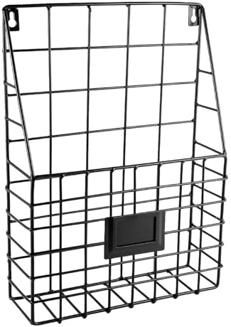 Generisch Supporto da parete per documenti – Organizer da parete per documenti e documenti – Scaffale in metallo moderno come decorazione per libri e da cucina
