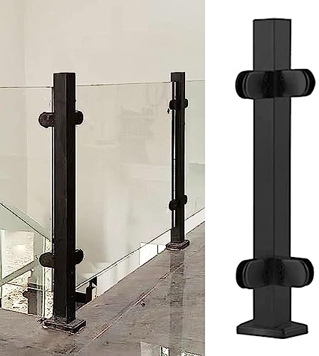 Poteaux de balustrade en verre pour escaliers, panneaux de garde-corps en verre intérieur/extérieur, système de support, poteau de sécurité durable pour terrasses et patios