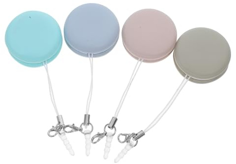 TOBBOMEY 4pcs Screen Cleaner Cloths Portable Macaron Style No Scratch Cleaning Flannel Material Versatile Use Keychain for Camera Lenses and Computer Monitors