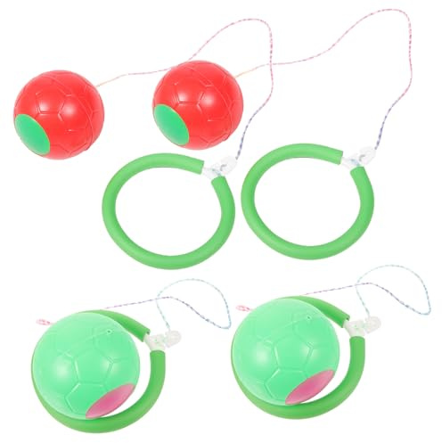 Hohopeti 4 Piezas Pelotas de Salto con Anillo para Juguetes Rebote y Seguros para Exteriores y Actividades de Fitness Color Aleatorio Color Aleatorio